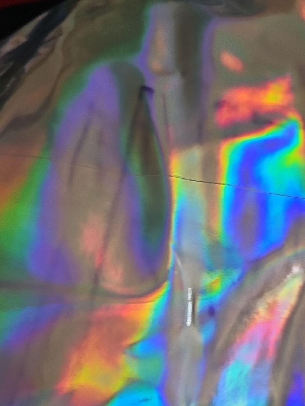 Holographic Iridescent Mini Skirt - Silver Shine - Picture 5 of 6
